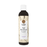 A bottle of Griffin Remedy Age Renewal Anti-Aging Shampoo with a lavender label. Natural hair care.