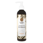 A pump bottle of Griffin Remedy Leave-In Treatment with a label featuring botanical designs. Natural hair care.